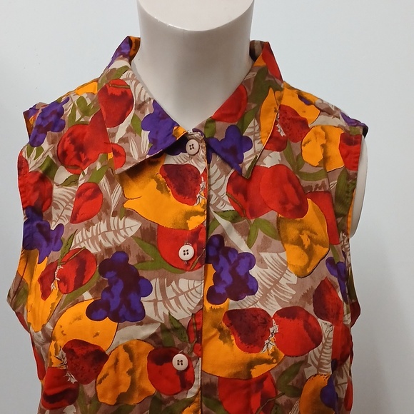 Vintage Notations Fruit Salad Blouse Size 20W - Picture 4 of 5